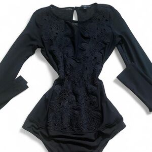 Haute Monde Lace sheer mesh bodysuit